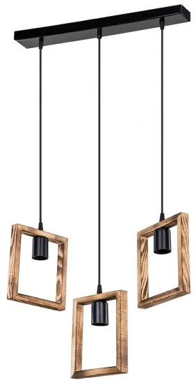 Zuma Line ASZ.1679 - Luster na lanku ATRIA 3xE27/20W/230V borovica/čierna