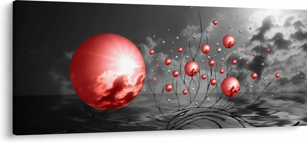 Obraz červených gulí (120x50 cm)