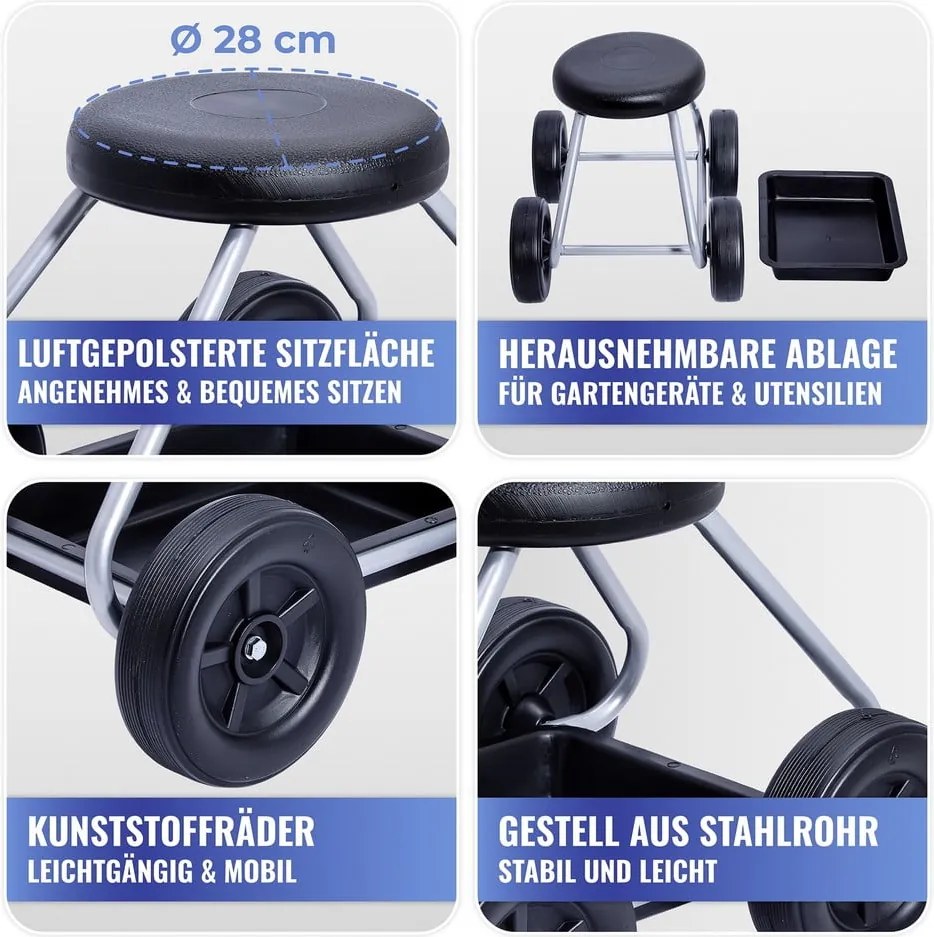 Čierna/sivá záhradná stolička Secura – Maximex