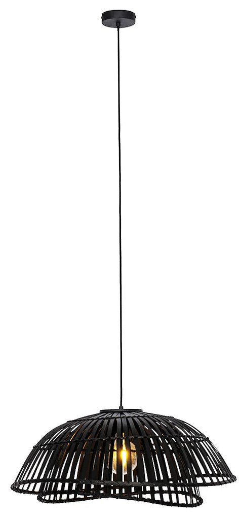 Orientálne závesné svietidlo čierny bambus 62 cm - Pua