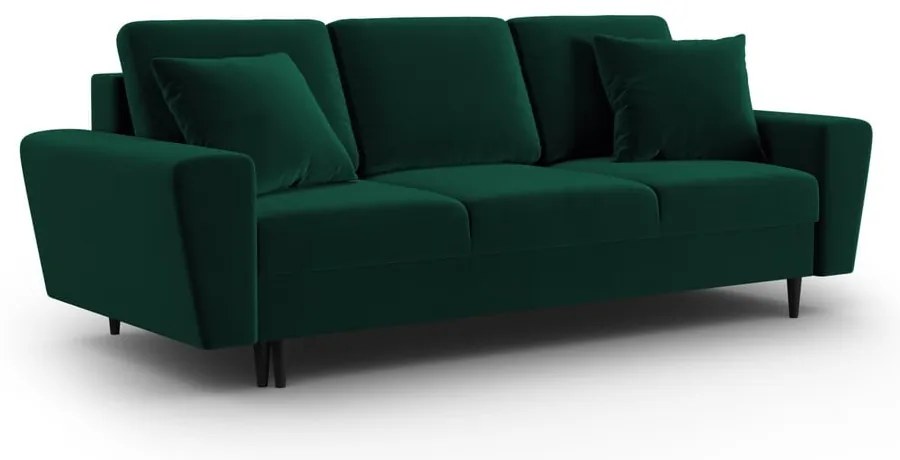 Zelená zamatová rozkladacia/s úložným priestorom pohovka 235 cm Kyoto – Cosmopolitan Design