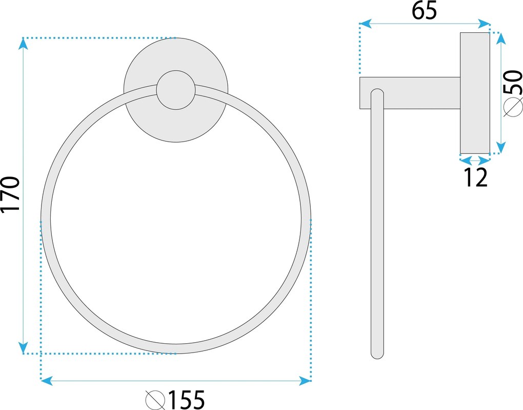 Držiak na uteráky - kruh REA MODERN RING 6610 titán