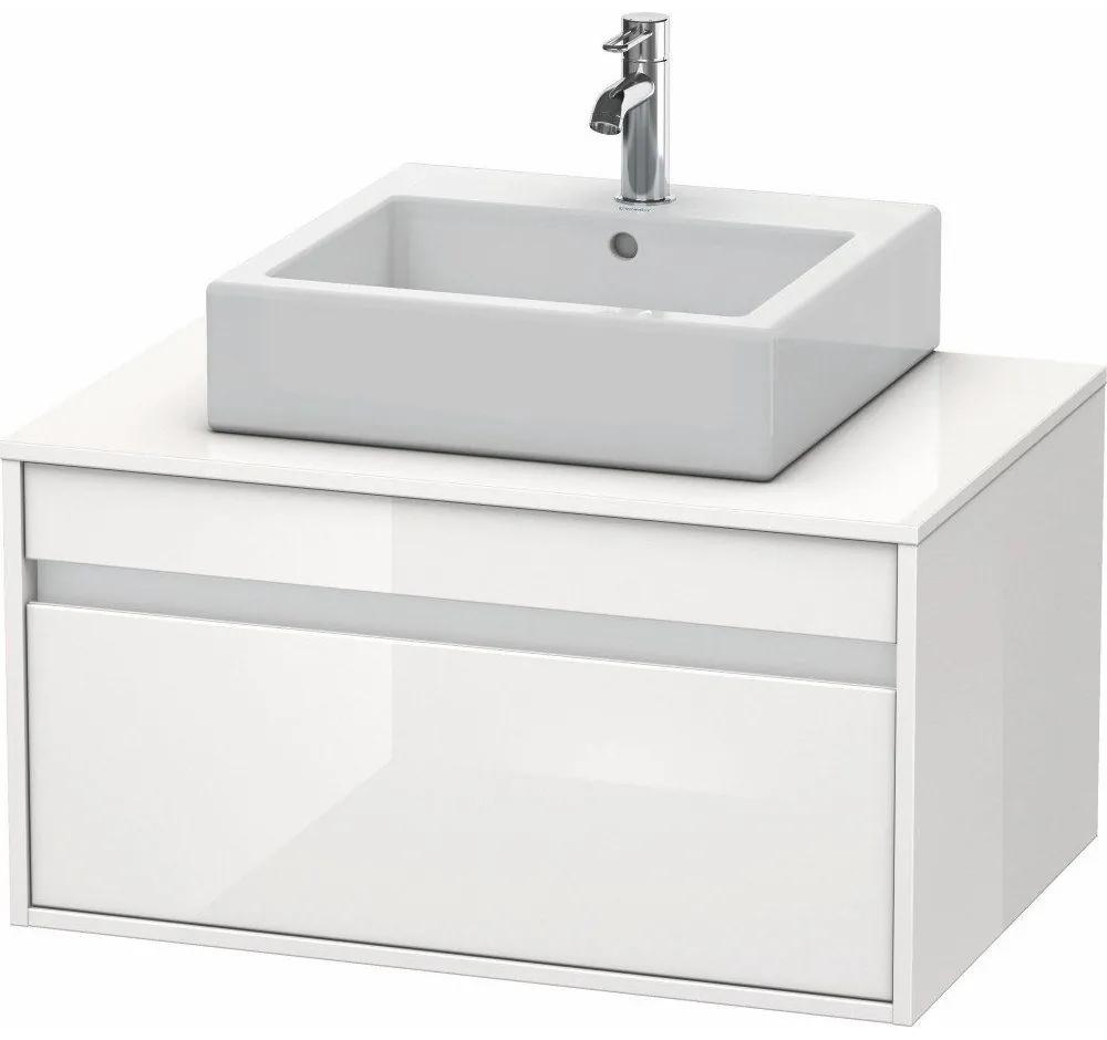 DURAVIT Ketho závesná skrinka pod umývadlo na dosku (umývadlo v strede), 1 zásuvka, 800 x 550 x 426 mm, biela vysoký lesk, KT669402222