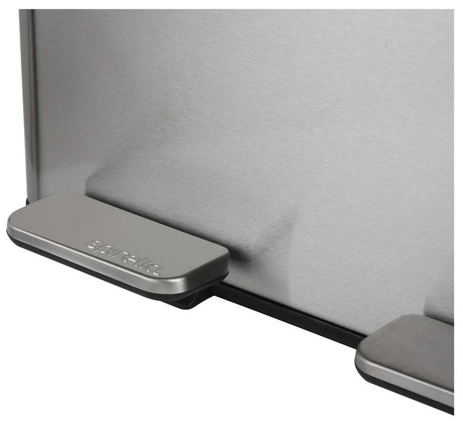 Oceľový odpadkový kôš 2x30 l na triedený odpad/nášľapný v matne striebornej farbe Aliya – Spirella