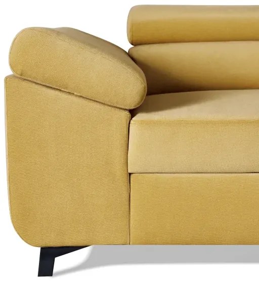 Rohová sedacia súprava Cosmo, pravá, žltá (zetta 296/nohy čierne)