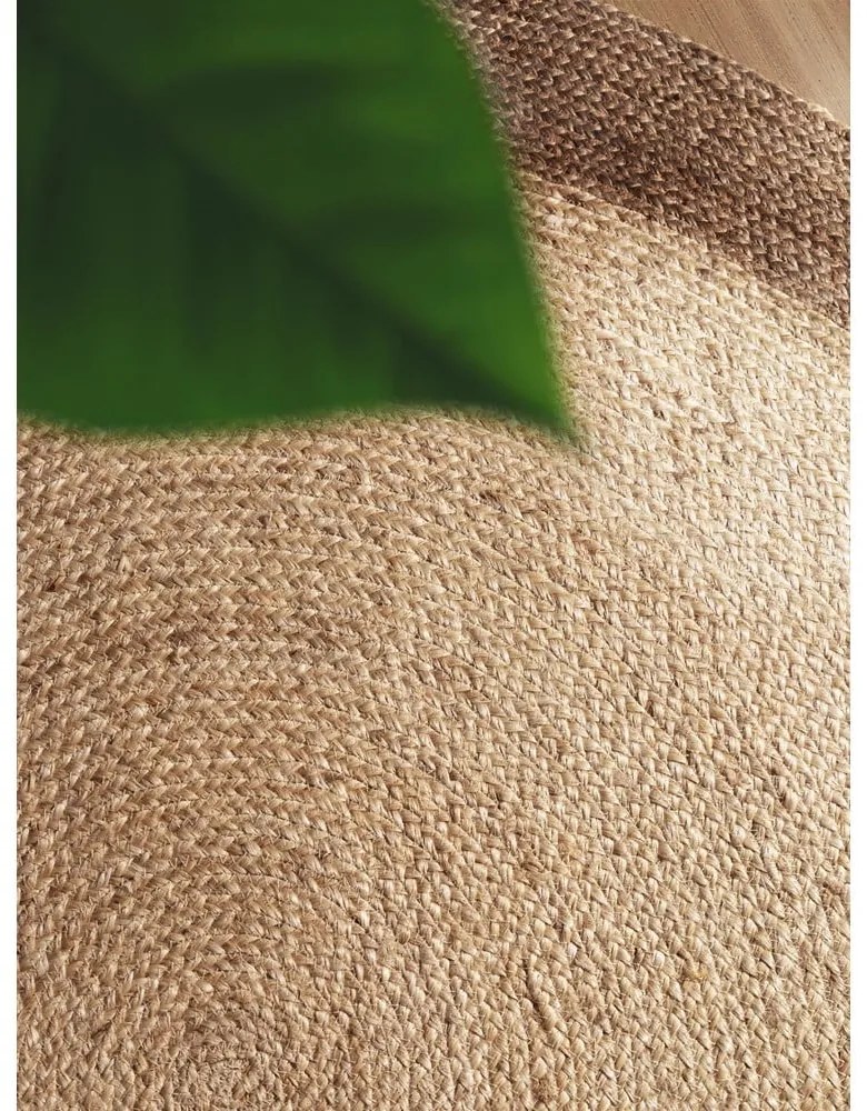 Obojstranný/ručne tkaný jutový okrúhly koberec sivobéžový ø 120 cm Jutta Greige – Hanse Home