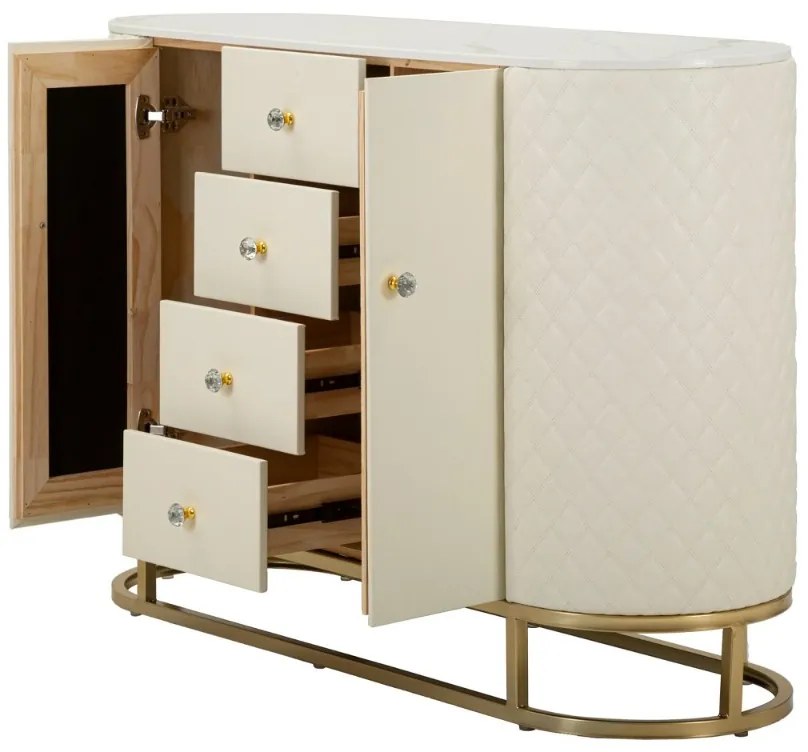 Dizajnová komoda Pembroke 120 cm biela