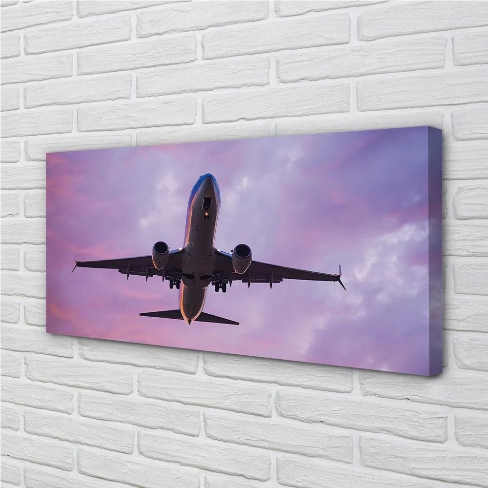 Obraz canvas Mraky obloha lietadlo 140x70 cm