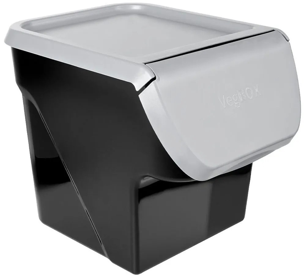 VILDE Úložný box na zemiaky a cibuľu s vetraním, VEGBOX sivý (14l - 10kg zemiakov)