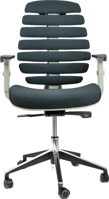 MERCURY kancelárska stolička FISH BONES šedý plast, čierna látka 26-60 |  BIANO