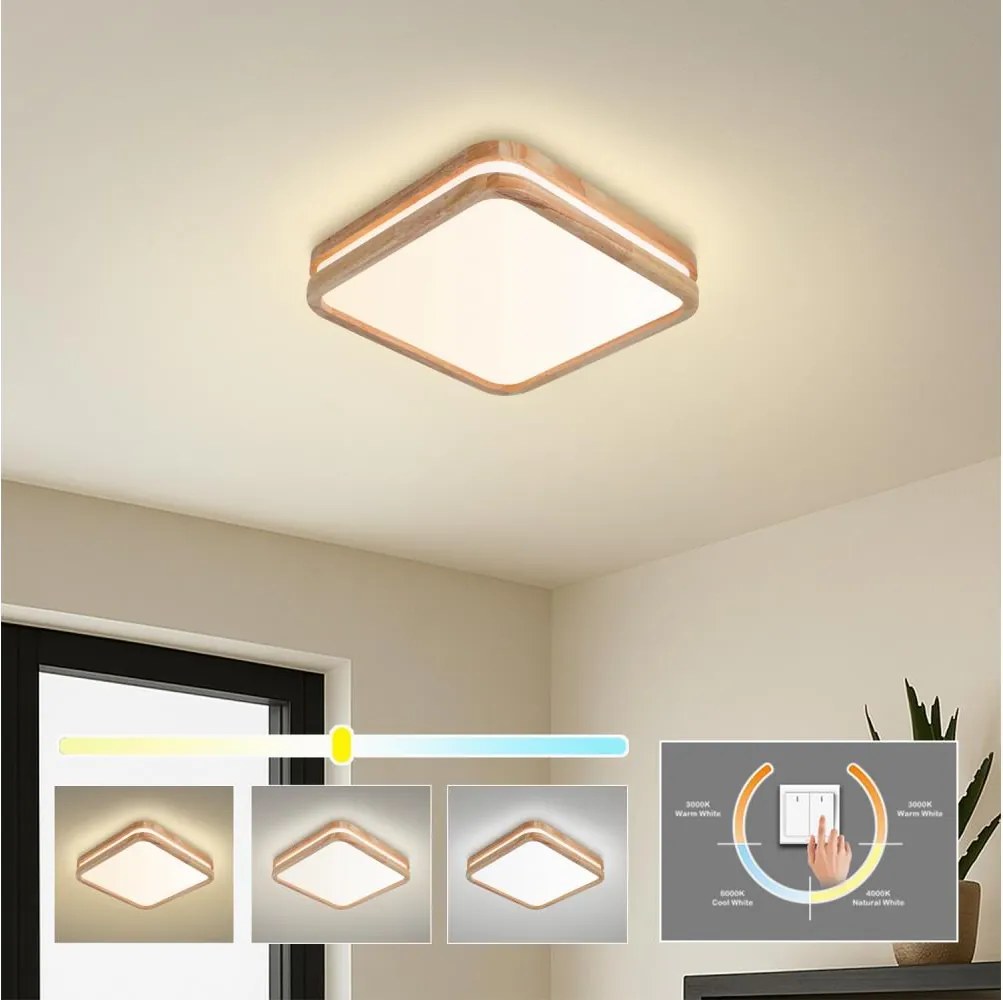 BRILAGI -LED Stropné svietidlo MOLINA SQUARE LED/32W/230V 3000/4000/6000K dub 30x30 cm