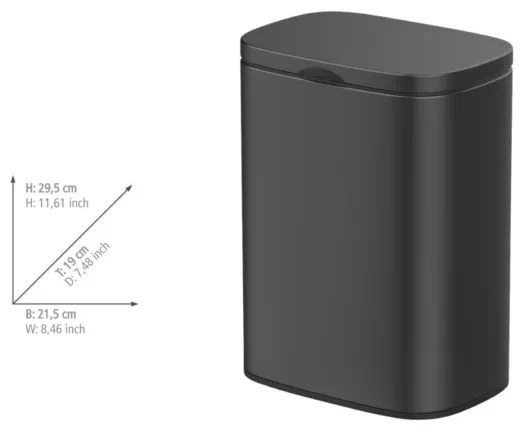 WENKO 25338100 - Kôš SARE 21,5x29,5 cm čierny