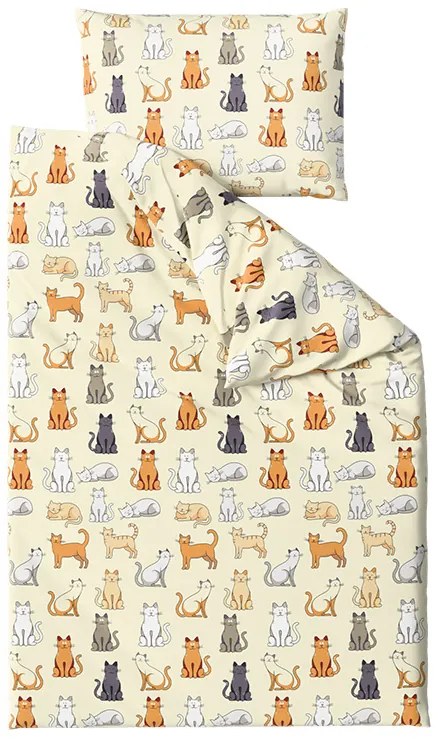 Bavlnené obliečky COLORED CATS BLEND krémové Rozmer obliečky: 70 x 90 cm | 140 x 220 cm