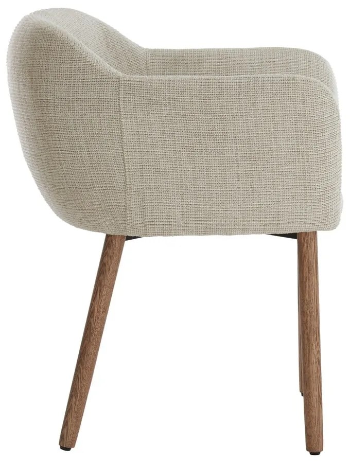 Béžové čalúnené jedálenské kreslá v súprave s podrúčkami 2 ks Blaine – Light & Living