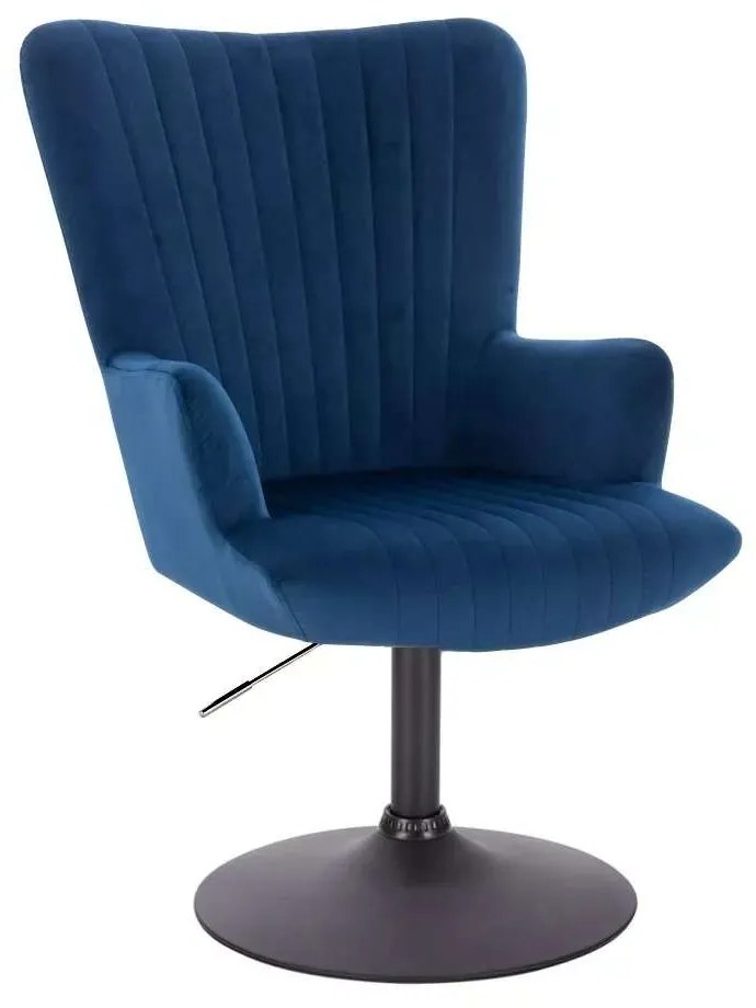 LuxuryForm DESIGN Kreslo AMADEO VELUR na čiernom tanieri - modré