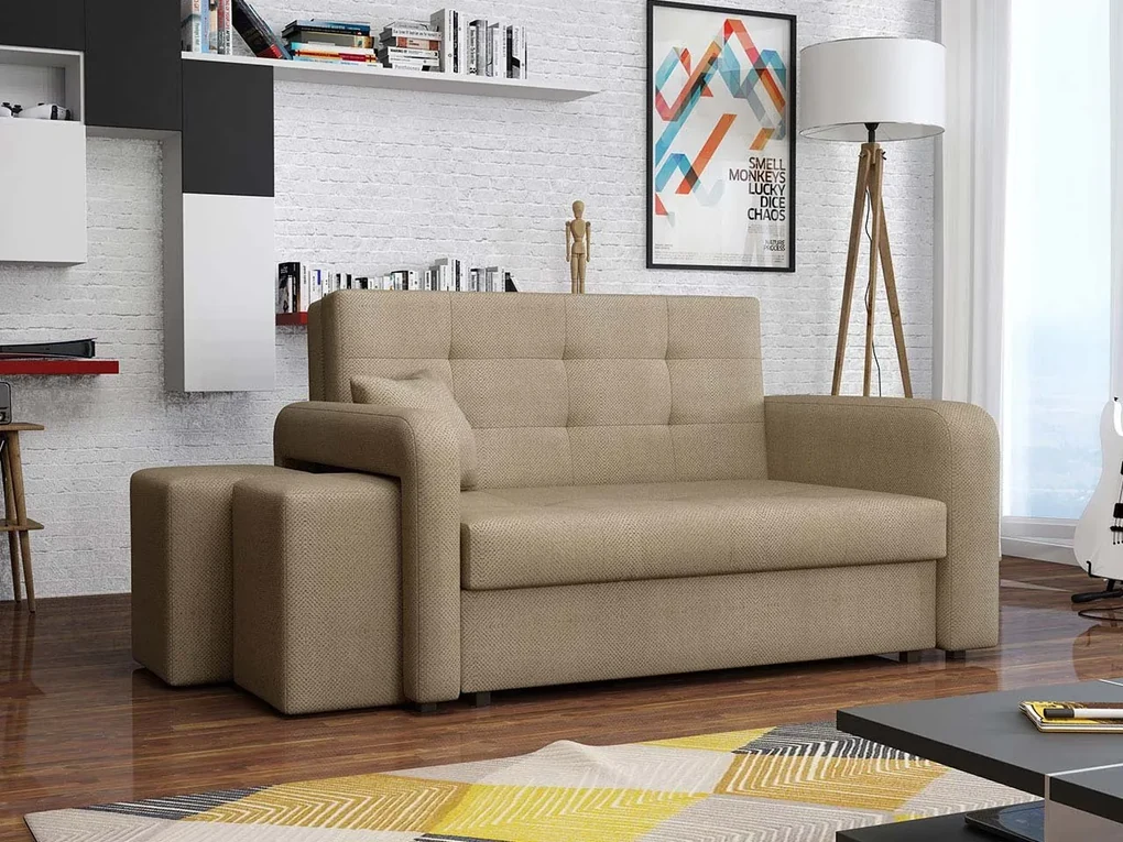 Pohovka s taburetkami Clivia Home II, Taburetka: ľavá strana, Dostupné poťahy: Enjoy 21