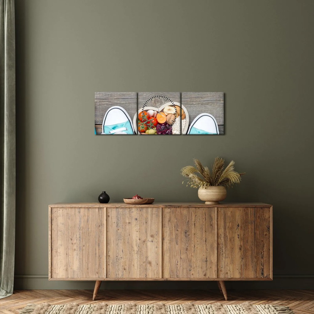 Obraz - Zdravá kondícia (s hodinami) (90x30 cm)