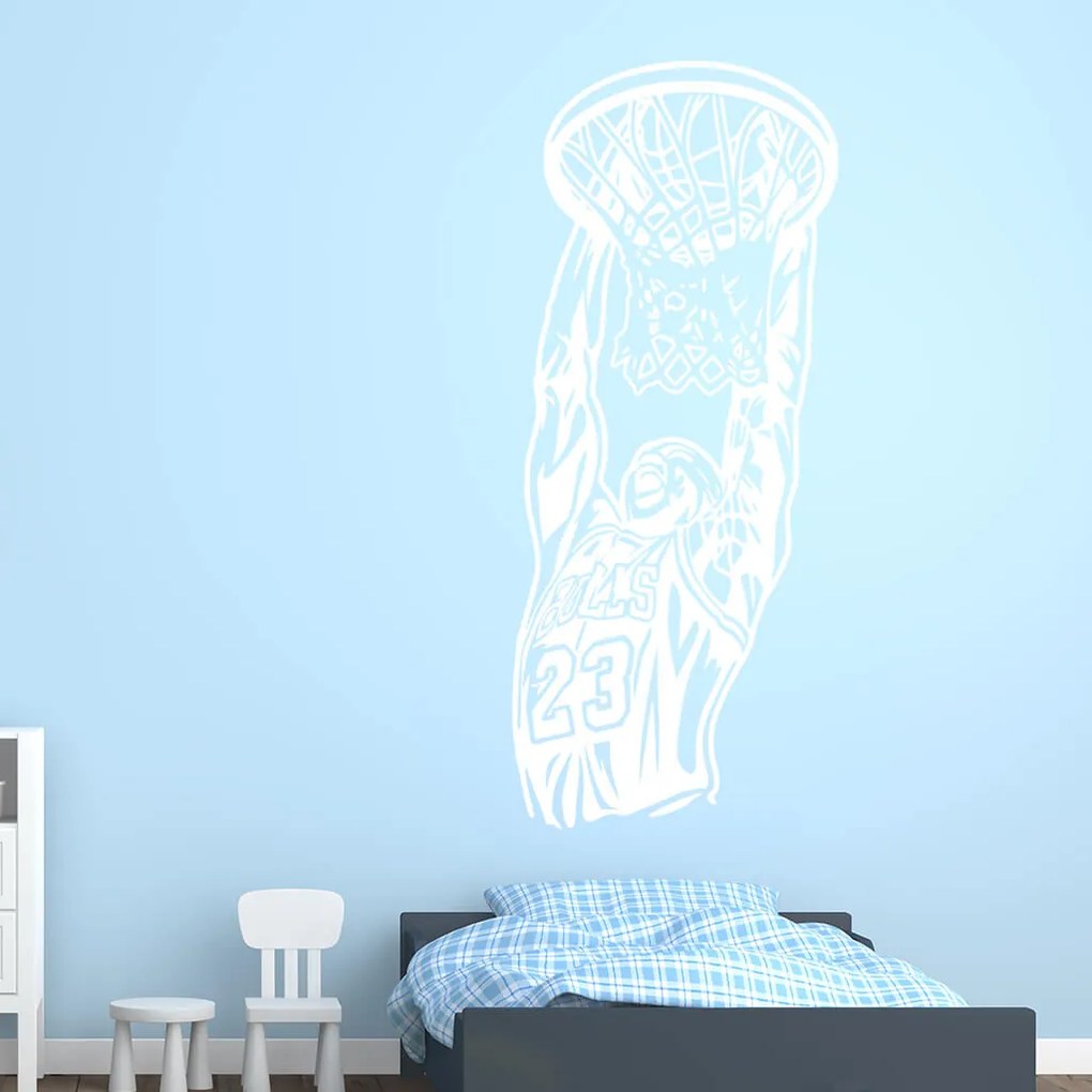 Veselá Stena Samolepka na stenu na stenu Michael Jordan Farba: růžová, Veľkosť: 60 x 25 cm