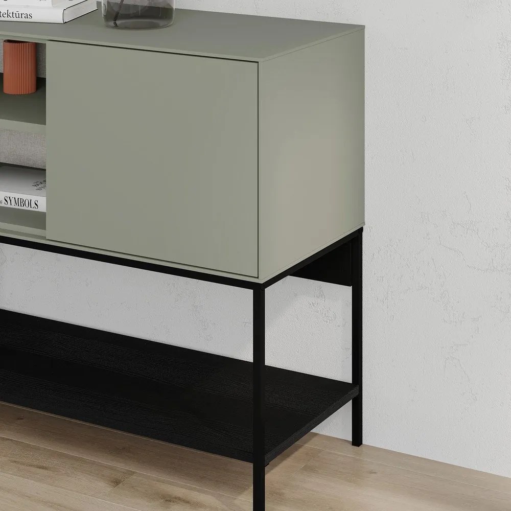 Zeleno-čierna komoda 180x80x40 cm Amira – Marckeric