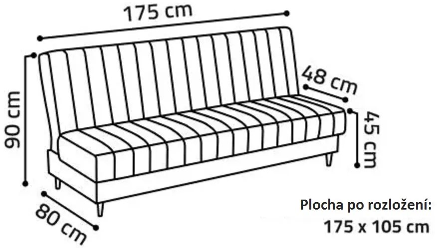 Rozkladacia pohovka Katana, sivá