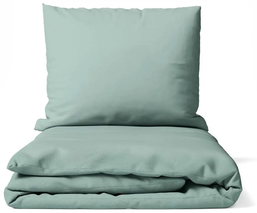 Zelené obliečky na dvojlôžko z mikrosaténu 200x200 cm Basic – Bonami Essentials