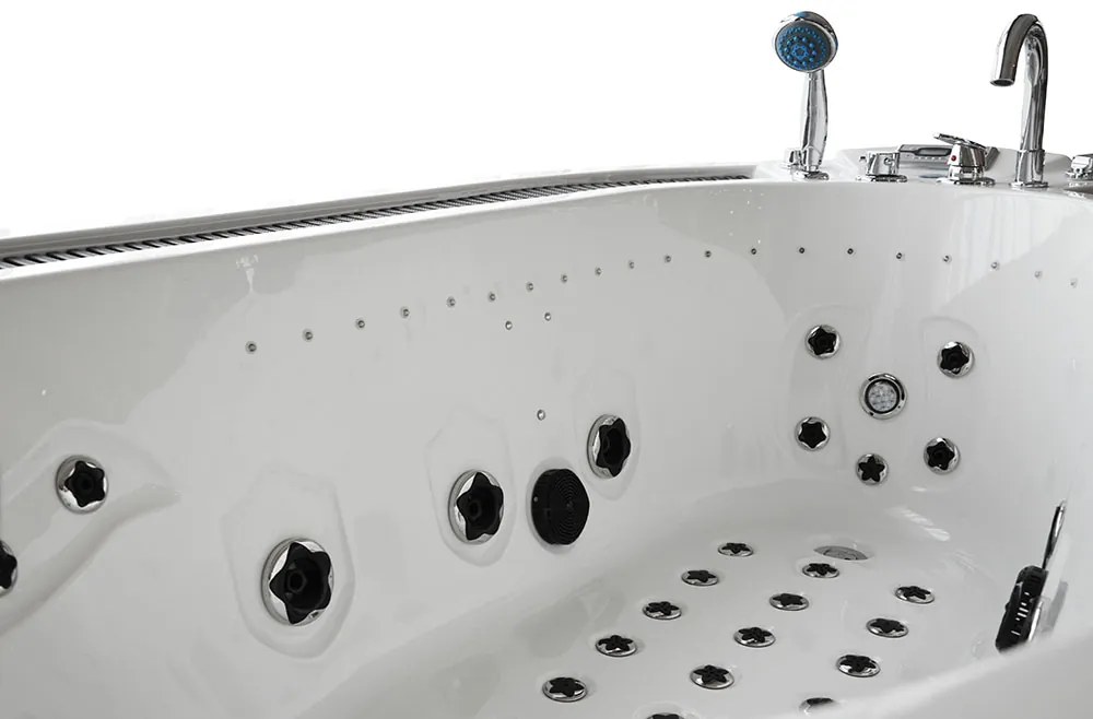 M-SPA - Kúpeľňová vaňa s hydromasážou hnedá s krytom 208 x 135 x 67 cm