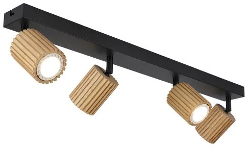 Brilagi - Bodové svietidlo MODERN WOOD 4xGU10/8W/230V drevo/čierna