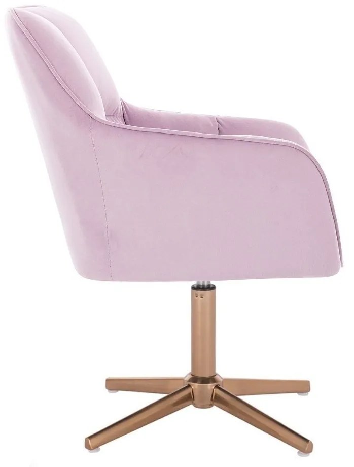 LuxuryForm DESIGN Kreslo AMALFI VELUR na zlatom kríži - levanduľa
