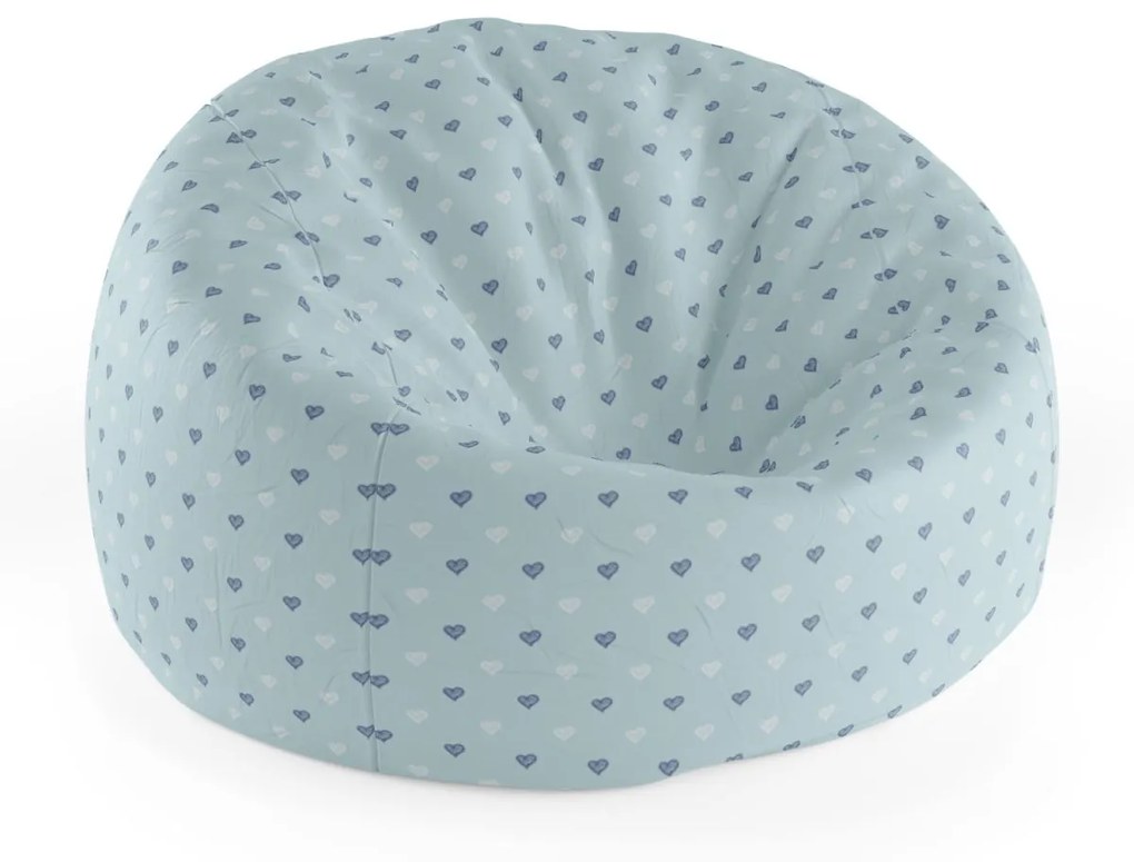 Sablio Sedací vak Cocoon Srdce na modrej - 75 x 45 x 35 cm