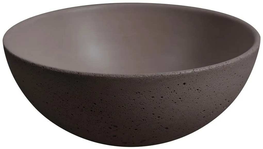 Sapho, MINOR betónové umývadlo na dosku, priemer 26cm, tmavo hnedá, MR26015