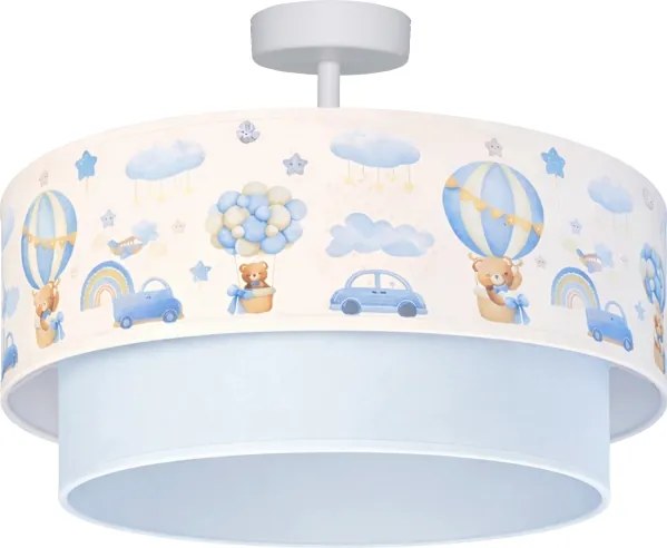 Brilagi-LED Detský prisadený luster BOBO 1xE27/60W/230V pr.40cm krém./modrá/medvedík