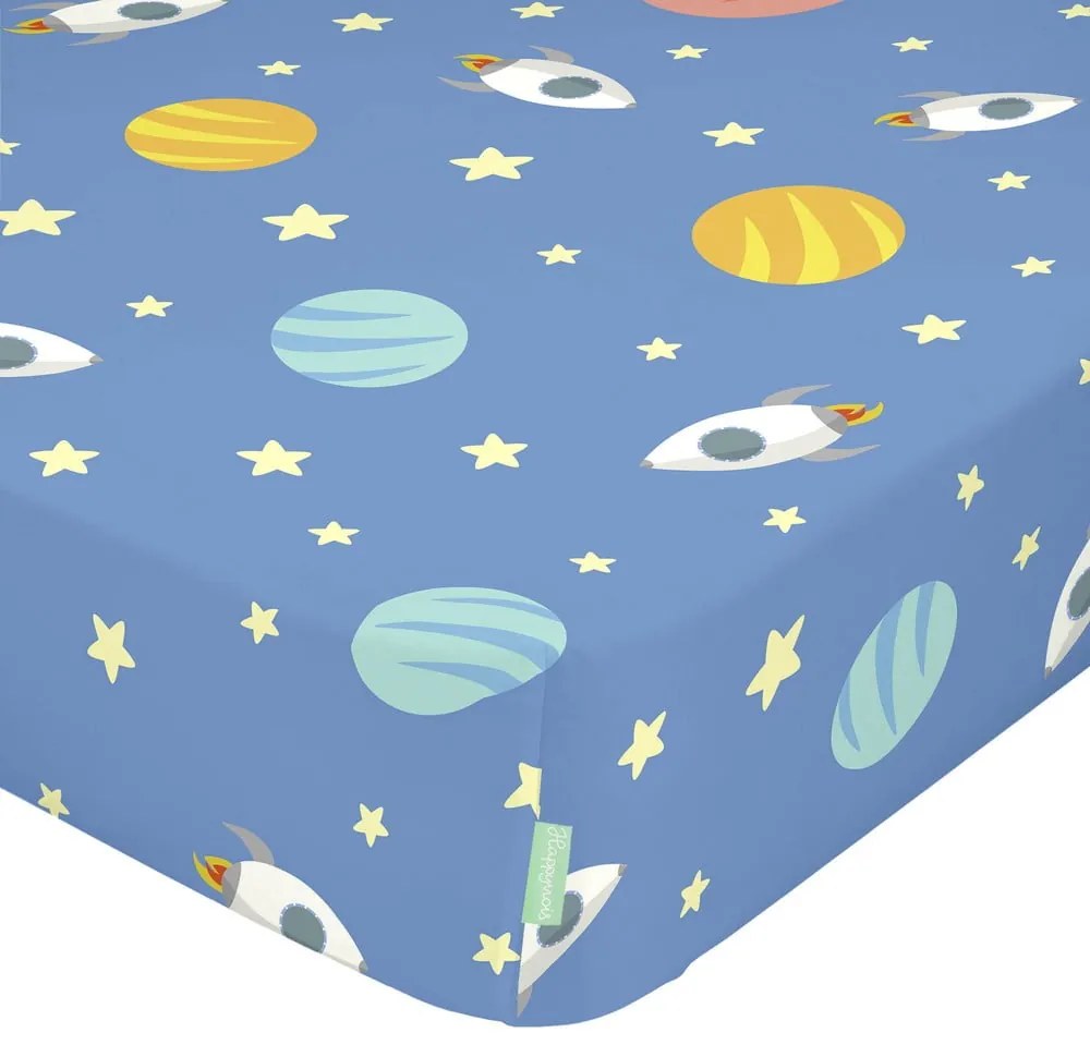 Detská bavlnená plachta Happynois Astronaut, 120 x 60 cm