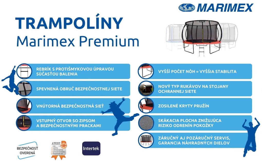 Marimex | Trampolína Marimex Premium 366 cm + vnútorná ochranná sieť + schodíky ZADARMO | 19000112
