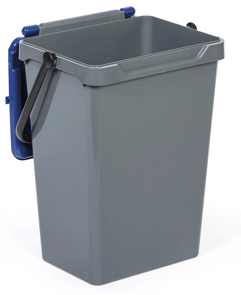 Plastový odpadkový kôš na triedenie odpadu, sivá + modrá, 35 l