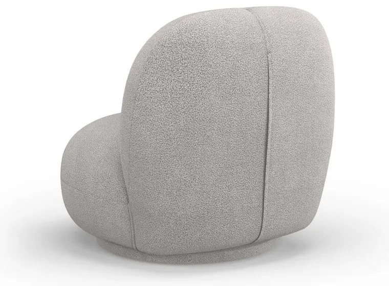 Svetlosivé kreslo z textílie buklé Chuck – Micadoni Home