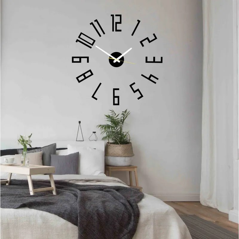 Nástenné hodiny Quartz, nalepovacie dekorácie, 3D zrkadlové nálepky Xmomo X0018-Wall clock HEU-