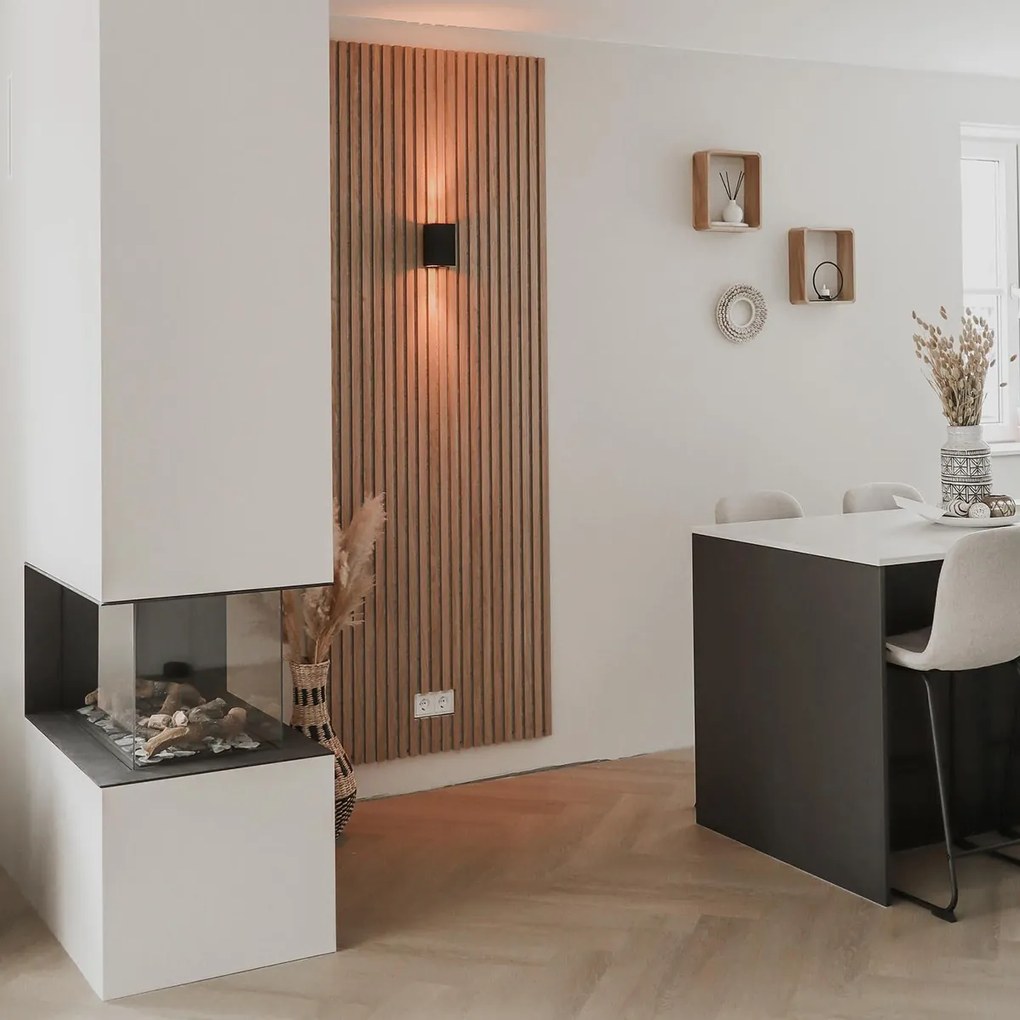 Moderná nástenná lampa čierna štvorcová 2-svetlo - Sandy