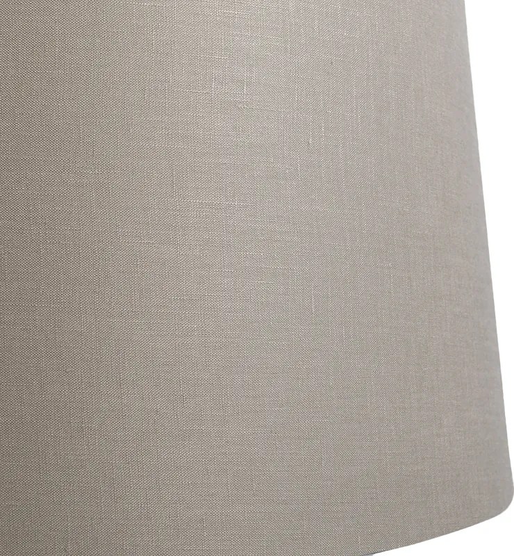 Ľanové tienidlo na lampu sivohnedé 45 cm