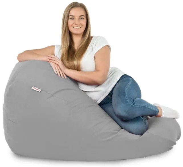 Plyšový sedací vak SAKO svetlosivý