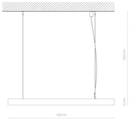 CL OFFICE PRO LED 120 BLACK 3000K IP20 10208, h200 cm, 3000K, 3490lm, 50 000h