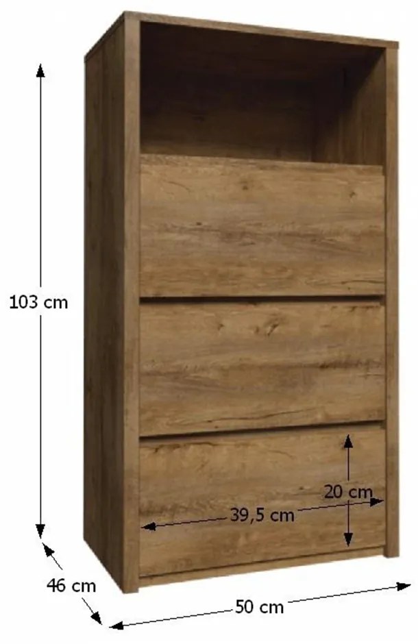 Komoda Monte (dub lefkas tmavý). Vlastná spoľahlivá doprava až k Vám domov. 1044456