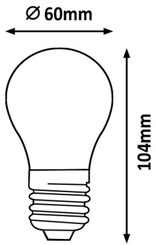 Rabalux Dekoratívna LED filament žiarovka s točeným vláknom, jantárová, E27, A60, 4W, 250lm, 2000K, 20000h.