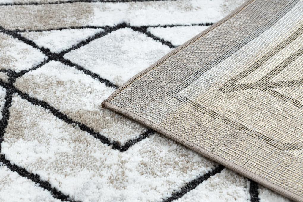 Moderný koberec COZY Tico,  geometrický - Štrukturálny,  dve vrstvy rúna, hnedá