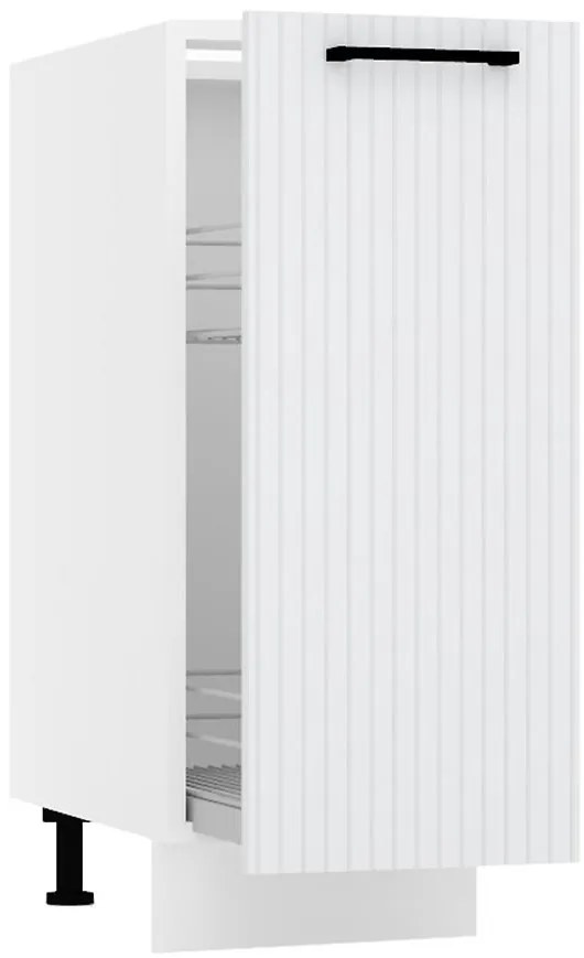 Skrinka do kuchyne  Kate d30 cargo + kôš svetlošedá mat