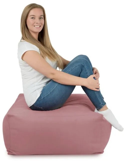 Plyšová taburetka svetloružová