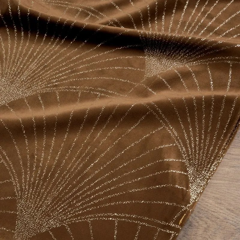 Dekorstudio Elegantný zamatový behúň na stôl BLINK 14 hnedý Rozmer behúňa (šírka x dĺžka): 35x140cm
