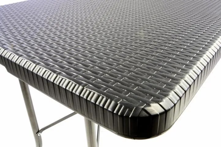 Garthen 39509 Záhradný set lavice a stôl v ratanovej optike - čierna