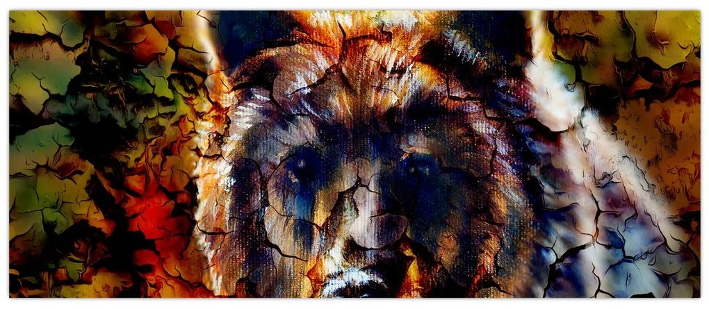 Obraz - Medveď, maľba (120x50 cm)