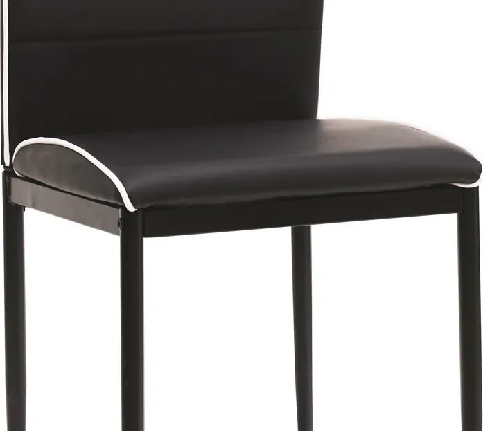 Jedálenská stolička Round, černá ekokoža