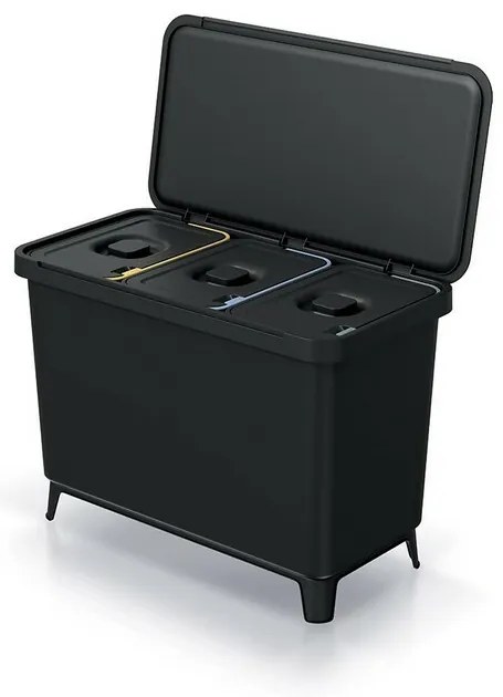Odpadkový kôš SYSTEMA na triedený odpad 3 x 10 l, čierna